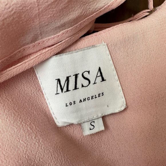 MISA Los Angeles Emil Off The Shoulder Mini Dress in Pink Blush - Picture 9 of 12